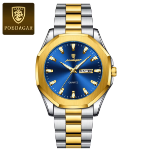 RELOJ CASUAL POEDAGAR P875BDA DE CADENA DORADO-AZUL