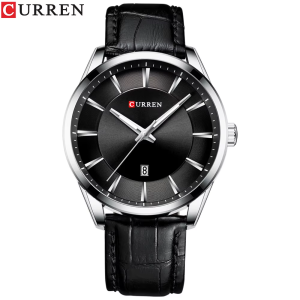 RELOJ CURREN CASUAL 8365-1/S.B.B NEGRO/PLATEADO CORREA DE CUERO