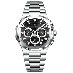 RELOJ POEDAGAR P834B PLATEADO-NEGRO