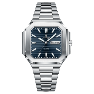 RELOJ CASUAL POEDAGAR P672BA DE CADENA PLATEADO-AZUL