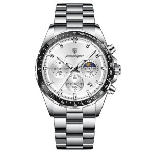 RELOJ CASUAL POEDAGAR P879BPB DE CADENA PLATEADO-BLANCO