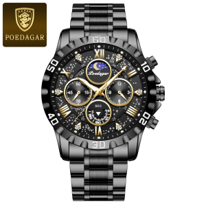 RELOJ CASUAL POEDAGAR P973BN DE CADENA NEGRO
