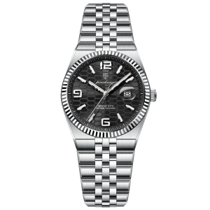 RELOJ CASUAL POEDAGAR P502BPN DE CADENA PLATEADO-NEGRO